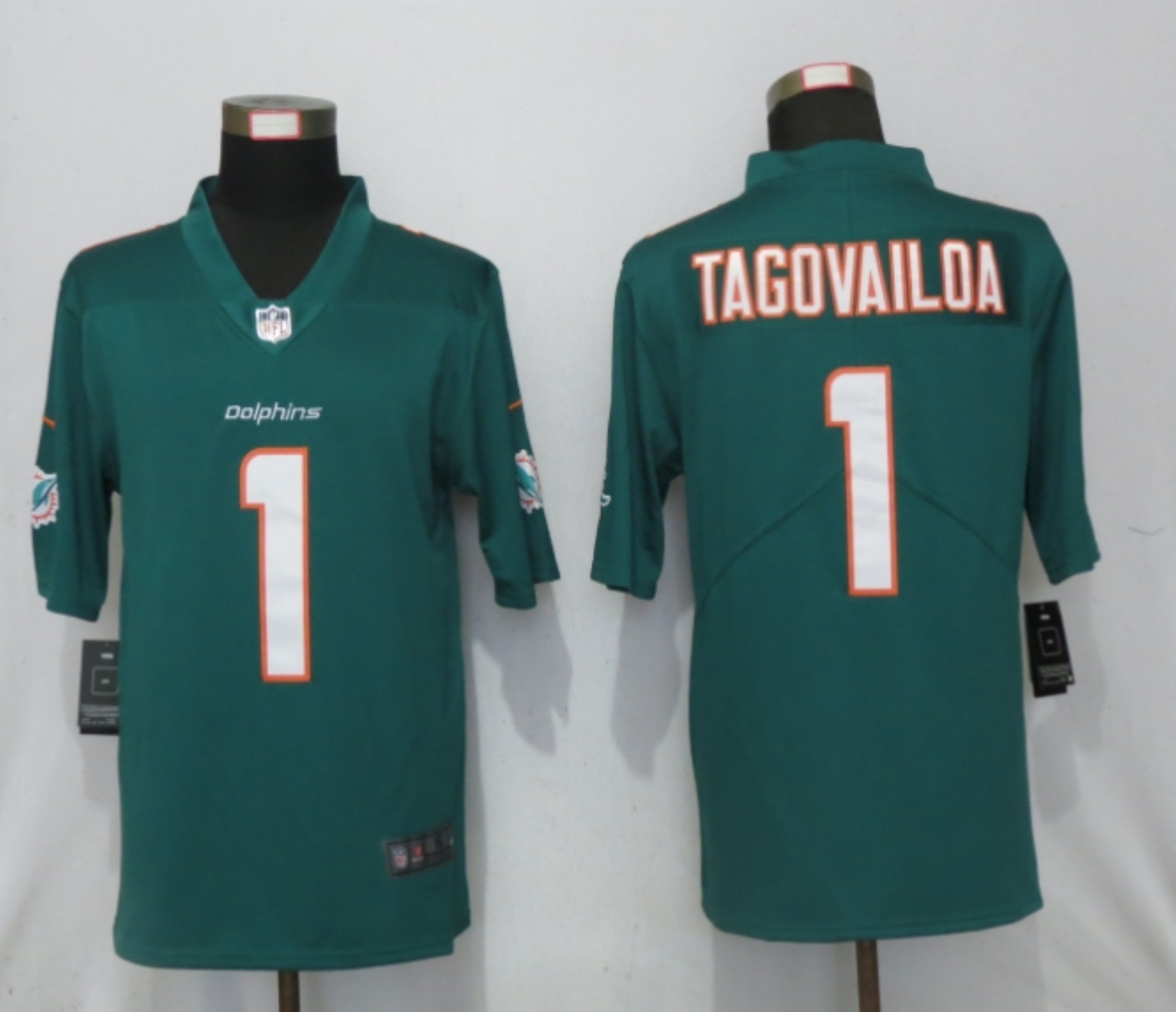 Men New Nike Miami Dolphins #1 Tagovailoa Green 2020 Vapor Limited Jersey